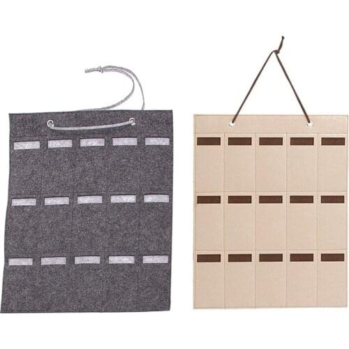 2 Pcs Glasses Organizer Sunglasses Organizer Storage Hanging Bag Sunglasses Eyeglasses Display Grey & Beige+Brown