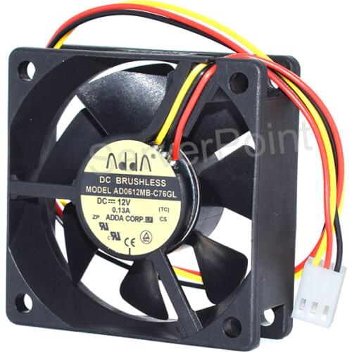 Genuine New AD0612MB-C76GL DC12V 0.13A 60 * 60 * 20mm 3-Pin Server Square Cooling Fan