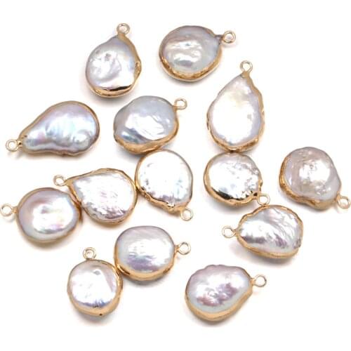 Natural Freshwater Pearl Pendants irregular shape Charms Pendants For jewelry making DIY Accessories Fit Necklaces size 15x23mm