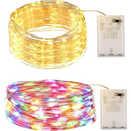 Christmas LED String Light 2m LED Copper Wire Fairy Night Christmas Garland Bedroom Decor Battery Operated Fairy Light Led Strip