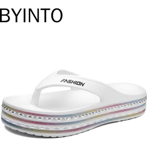 Platform Women Thick-Soled Beach Sandals Summer Sports Shoes Fashion Female Slippers Solid Color Flip Flops Sandalias Mujer 2021