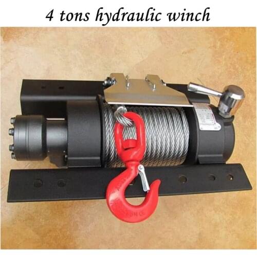 Traction hydraulic winch 4 tons hydraulic barrier clearing winch 4 tons winch with 25 m wire rope