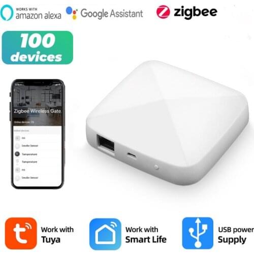 Tuya Zigbee 3.0 Smart Gateway Bridge For Smart Life APP Wired Hub Remote Voice Timer Control Work With Alexa Google Home