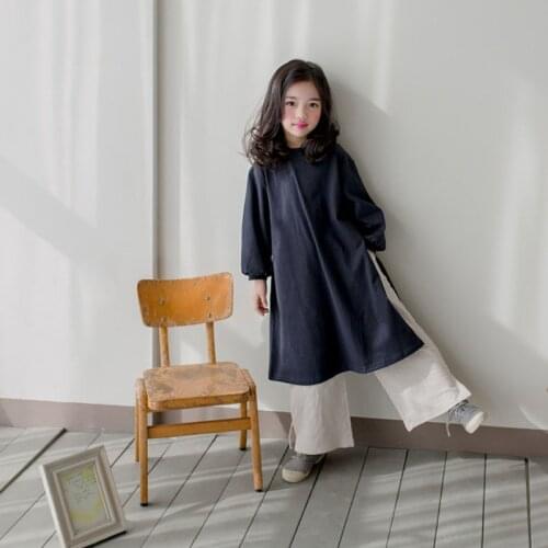 Japanese style Girls Long Shirt Brief Cotton Soft Tops Summer Autumn Teen Girls Clothing