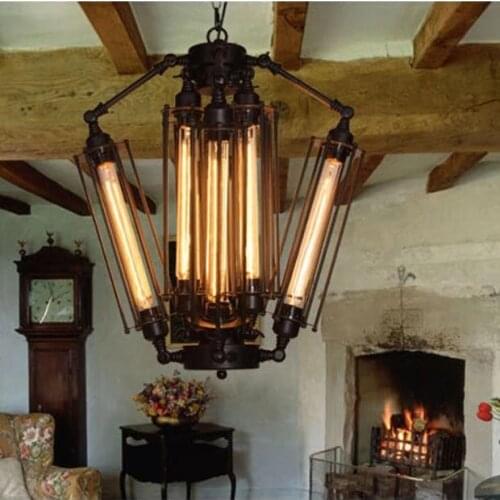 Vintage American Style RH Lofts Pendant Light Steampunk Industrial Metal Pendant Tube Lamp Coffee Bar Restaurant Lights