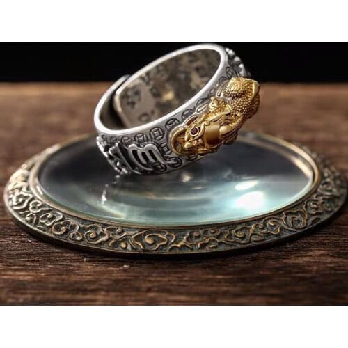 Domineering Mens Ring Pi Xiu Feng Shui Wealth Good Lucky Jewelry Buddhism Ring Personality Animal Wedding Ring Hip Hop Jewelry