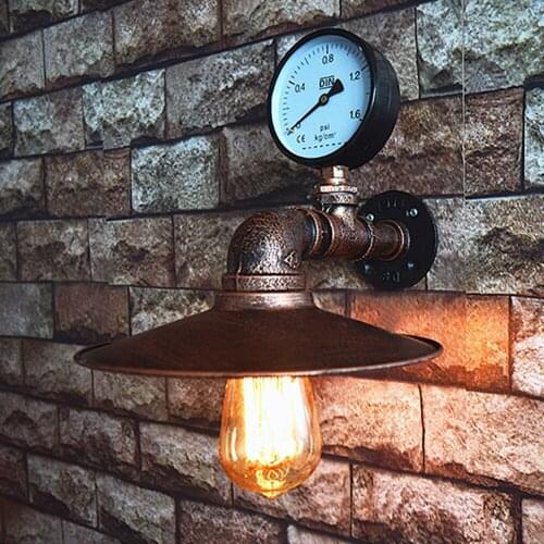 Water Pipe Retro Lamp Industrial Rust Wall Lamp Retro LED Wall Lamp Living Room Bedroom Cafe Restaurant Bar Lighting Decoration