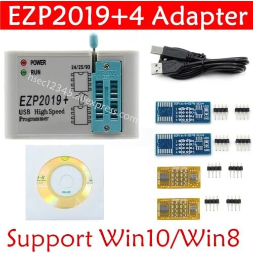 New EZP2019 High Speed USB SPI Programmer+4 adapter Better than EZP2010 EZP2013 2011 Support 24 25 26 93 EEPROM 25 Flash Bios