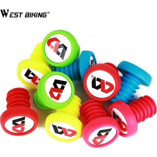 WEST BIKING 2 Pcs Bicycle Grip Anti-slip Firm Handlebar Caps MTB Bike Lightweight Bar End Plugs For MTB BMX Bike Handle Bar Grip