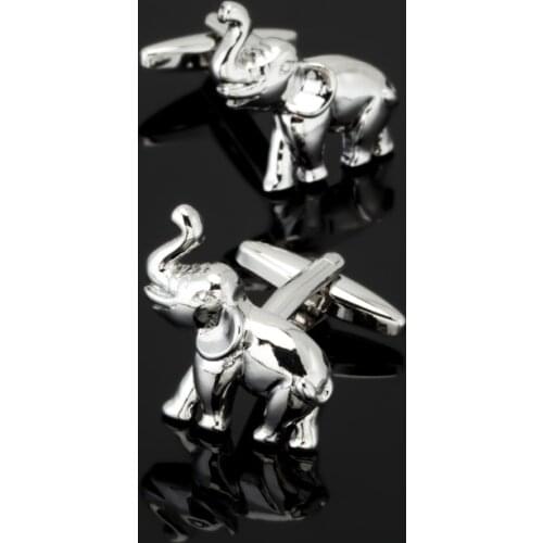 XK388 Elephant Cufflinks Silvery Copper Animal Design Best Gift For Men Cuff Links Wholesale&retail