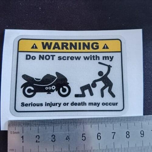 2PCS Fun Warning Mark Do Not Touch My Motorbike Motorcycle Stickers Decals 8cmx5.6cm