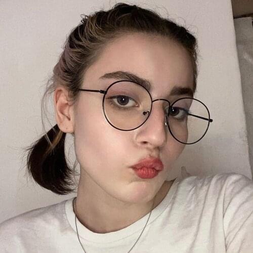 Womens Metal Eyeglasses Anti-blue Glasses Optical Eyewear Spectacles For Female Plain Transparent Frame Eyeglasses oculos Gafas