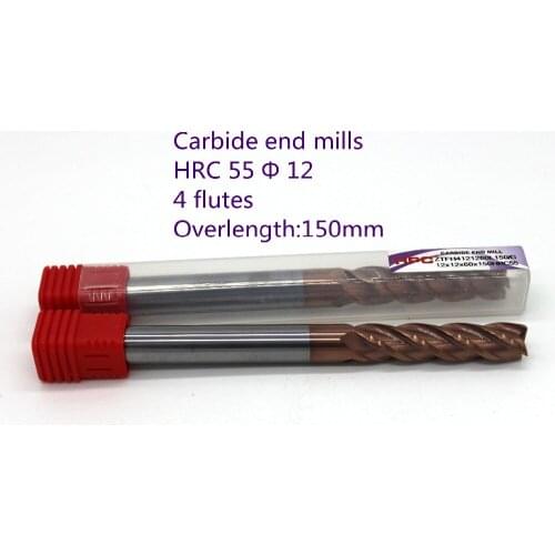 12*12*150 of 4 flutes flat end mills carbide end milling tungsten knife CNC machine tools mill cutter
