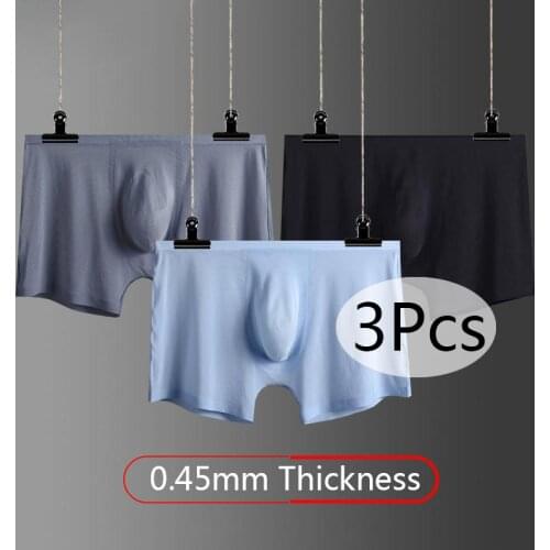 3Pcs/Lot Sexy man underwear boxers shorts ice silk male underwear mens seamless underpants boxer shorts boxer cueca masculina