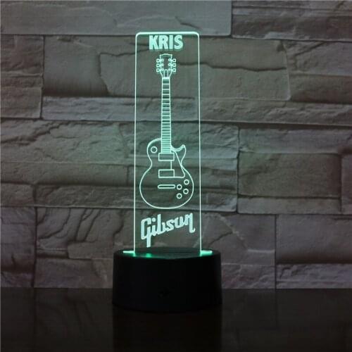 3D Lamp Musical Instruments guitar best present for students touch sensor color changing with remote led night light lamp