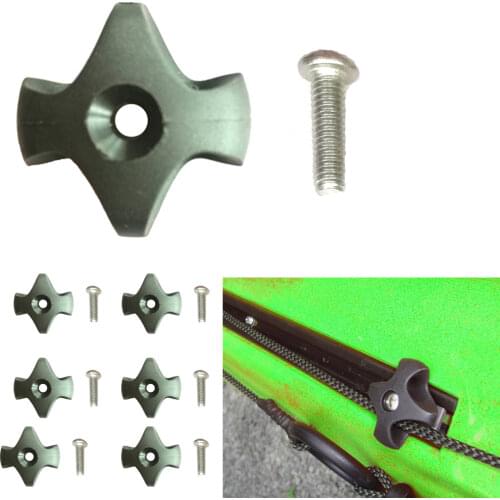 6Pcs Nylon Canoe Kayak Deck Line Guide with Screw Rowing Boat Dinghy Star Deck Fitting