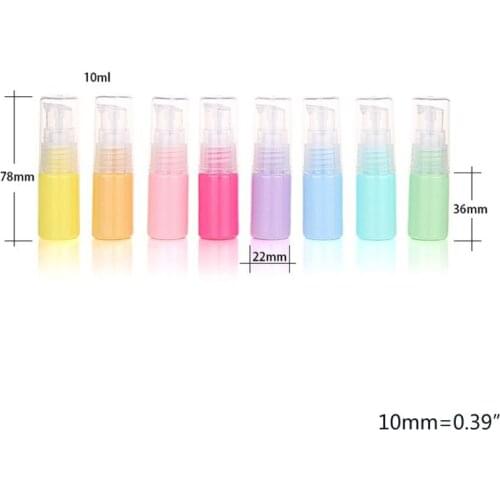 8Pcs 10ml Macaron Color Refillable Empty Bottles Cosmetic Cream Pump Container