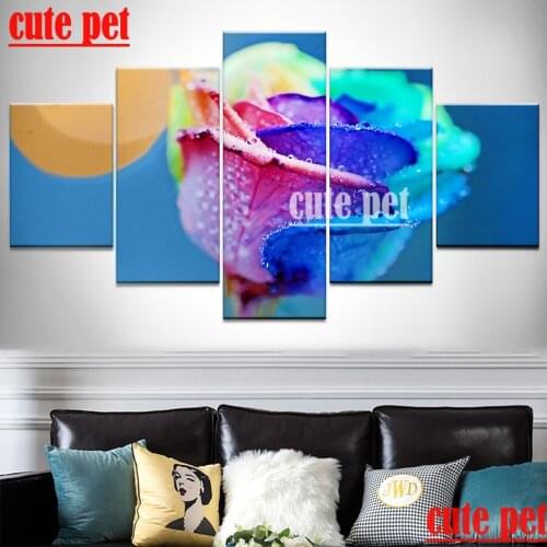 Diy Diamond Painting Color rose 5D CrossStitch Needlework Full Diamond Embroidery Square round Diamond Mosaic Pattern cute pet