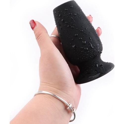 Black Silicone Hollow Anal Plug With Matched Stopper Enema Anal Expander Butt Plug Peep Vagina and Anus Dilation SM Sex Toys 18
