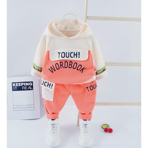 1-5 Years Boys/Girls Clothing Set 2021 Spring Autumn Children Cotton Hooded 2pcs Toddler Outfits Sweatshirt+Pants Kids Tracksuit