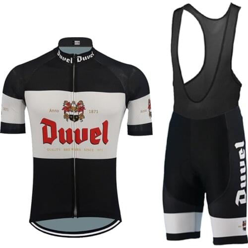 Duvel Beer Black Cycling Jersey Set Maillot Ciclismo Hombre
