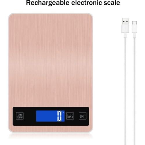 Electronic USB Kitchen Scale Digital Food Scale Stainless Steel Weighing Scale LCD High Precision Measuring Tools 10kg 5kg