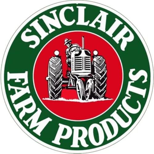 Round Sinclair Farm Equipment Products Motor Oil Reproduction stickers decals# 027030