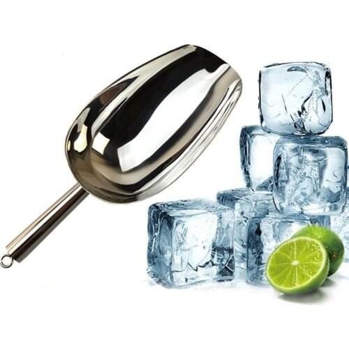Stainless Steel Shovel Ice Shovel Ice Scoop Scraper Multifunctional Restaurant Home Ice Long Handle Kitchen Tools 6 Inch 1pcs