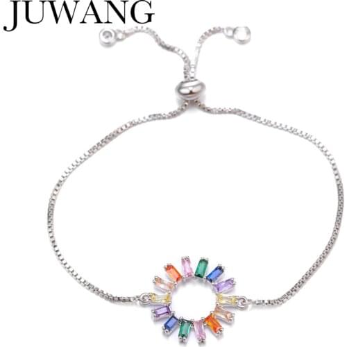 Fashion Women Multi Cubic Zirconia Bracelets & Bangles adjustable Pulseras Mujer Charm Bracelet For Women Bridal Wedding Jewelry