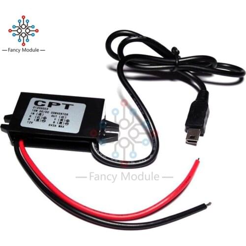 DC Converter Module 12V to 5V 3A 15W USB Output Power Adapter DE