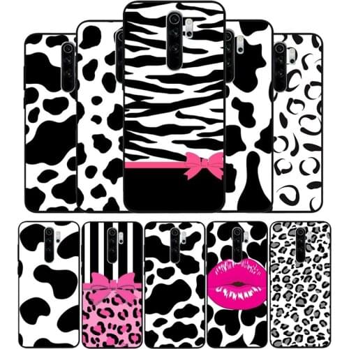 Cow Pattern Black White Black TPU Silicone Soft Phone Case For Redmi 4A 4X 7A 5 Plus 6 Pro NOTE 9 7 8 5 Pro 4 6