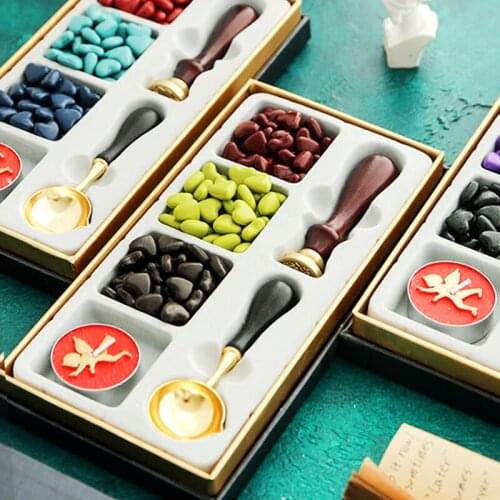 Fire paint wax grain mixed color set fire paint seal set peach heart fire paint wax girl heart fire paint seal boxed gift