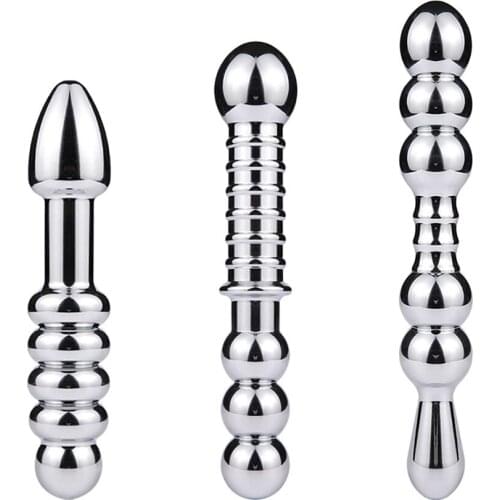 2021 New RY-153-A Smooth Touch Head Metal Anal Plug Sex Toys Stainless Steel Butt Plug Anal Beards for Adult Game