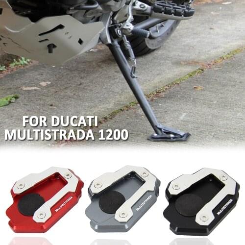 NEW Motorcycle Accessories CNC Kickstand Foot Side Stand Extension Pad Support Plate For Ducati Multistrada 1200
