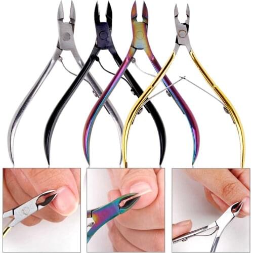 Stainless Steel Nail Cuticle Scissor Nipper Clipper Toenail Toe Ingrown Edge Cutter Dead Skin Remover Manicure Nail Art Tools