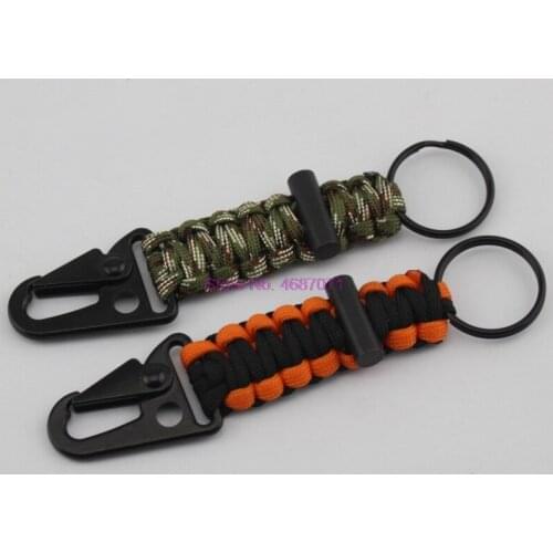 By DHL 100pcs Outdoors Camping Hiking Equipment Nylon Weaving Carabiner Paracord Buckle Keychain Hook Belt Backpack Buckle