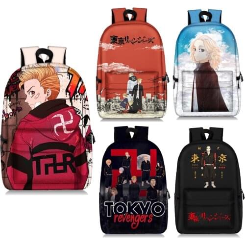 Tokyo Swastika Avengers Anime Backpack for Teenagers Student School Bag Boys Girls Shoulder Travel Bag Laptop Bag Anime Wallet