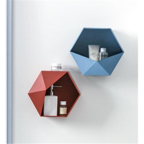 Hexagonal geometric rack bathroom wall combination storage box ornament living room bedroom bookshelf home decoration
