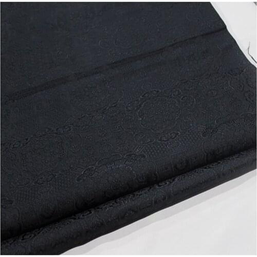 HLQON brocade yarn dyed black fabric patchwork felt tissue telas bed sheet cheongsam dress children coat cloth 75cm width