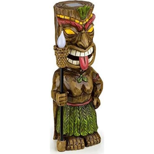 Tiki Guard Solar Powered Outdoor Decor LED Garden Light Decoration Crafts Gardening Sculpture Lawn Lamp for Courtyard jlrr