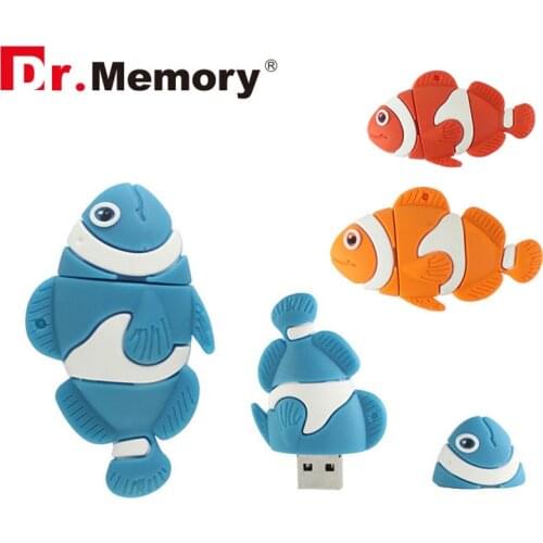 Dr.Memory 4/8/16/32 GB USB Flash Drive Cute Fish Shape Pen Drive Download Storage USB Pendrive Memory USB Stick Special Gifts