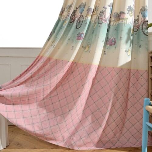 Cartoon Curtains For Kid Living Dining Room Bedroom Riding The Simplicity Of Modern Printing Jacquard Window Curtain Blinds