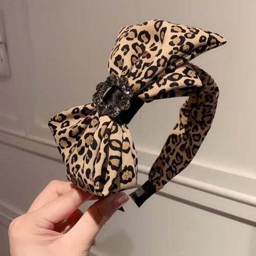 2021 hot style women Leopard Print Big Bow Hairband Hairpin Headband Fashion Atmosphere Hair Accessories