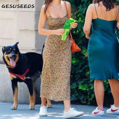 Vintage floral dress women summer spaghetti strap dresses sexy midi dress slim holiday dresses slash neck bow dress white yellow