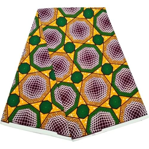 100%Cotton Nigerian Style Wax Dye Prints Fabric Real Soft Real Breathable High Quality Dress Material For Sewing 6 Yards LB 4-71