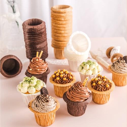 30pcs/Set Muffin Cups Cupcake Cake Cup Box Pastry Dessert Mold Tray Formal Hat Shape Greaseproof Paper Cup Cake Tools
