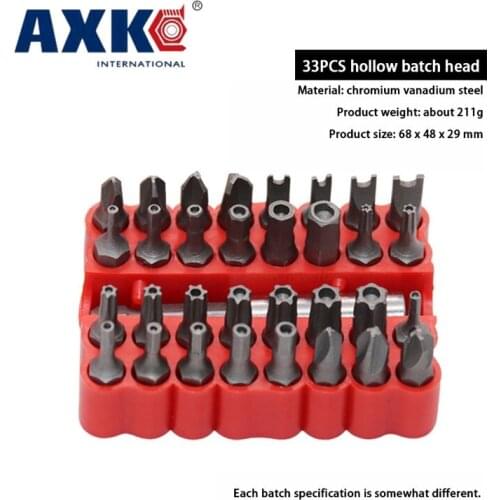 33 hollow batches combined to twist safety screws inside hexagonal special batches charging drill special-shaped screwdriver