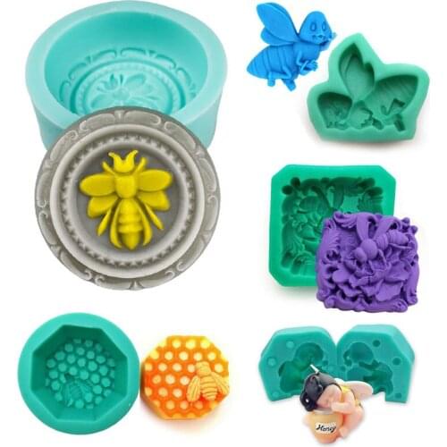 3d Bee Shape Silicone Mold Mousse Chocolate Fondant Cake Decoration Candle Moldhandmade Soap Mold Soap Making Supplies