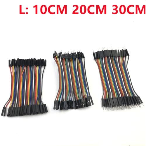 40PIN Rainbow Cable Dupont Line Male Female Head Bridle Jumper Wire Connecting line Cable Breadboard PCB DIY KIT 10CM 20CM 30CM