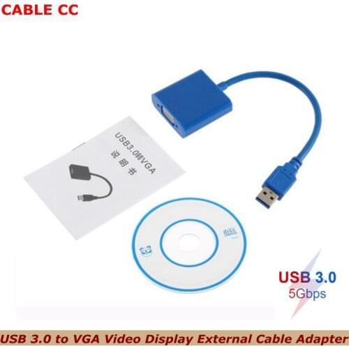 USB 3.0 to VGA Video Display External Cable Adapter Converter External Video Graphic Card Hot Worldwide for Win 7 8 10 Mar01